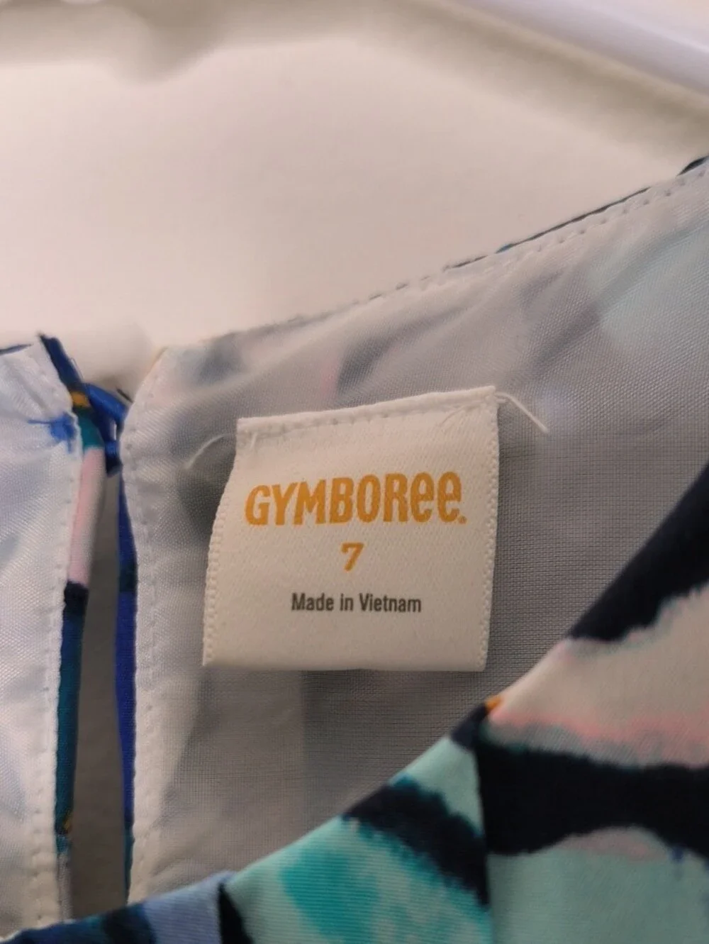 Gymboree Blue, Teal & Pink Abstract Sleeveless Kids Dress